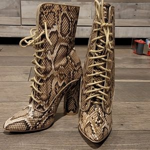 Fashion nova snake skin boots